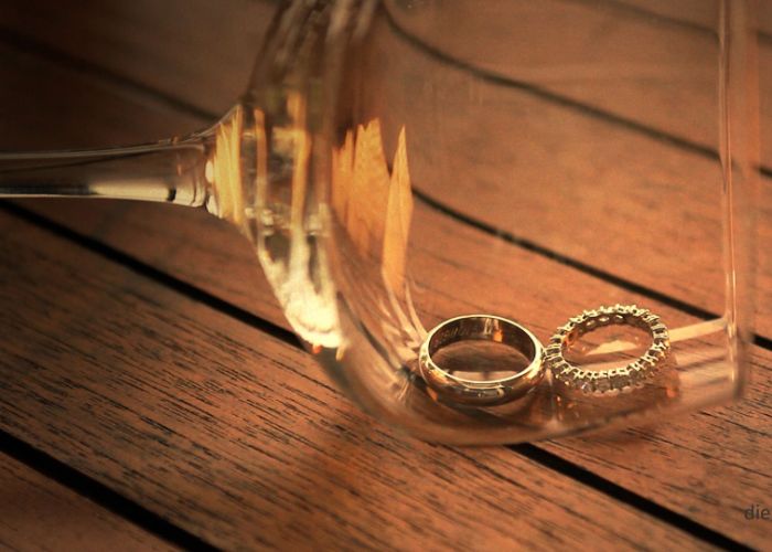 ایده عکس حلقه ازدواج در جام